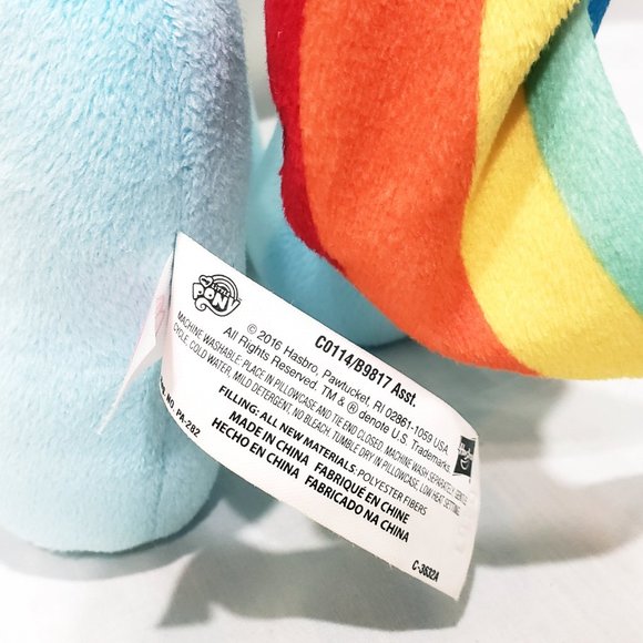 Rainbow Dash Pegasus My Little Pony Ty Plush Stuffed Animal 13" 2016 Blue Hasbro - Picture 8 of 9